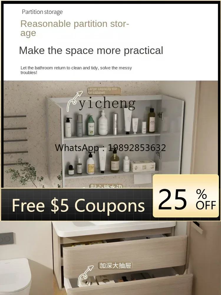Stainless Steel Paint Bathroom Cabinet Combination Wash Basin Washstand Rounded Ceramic Whole Washbin