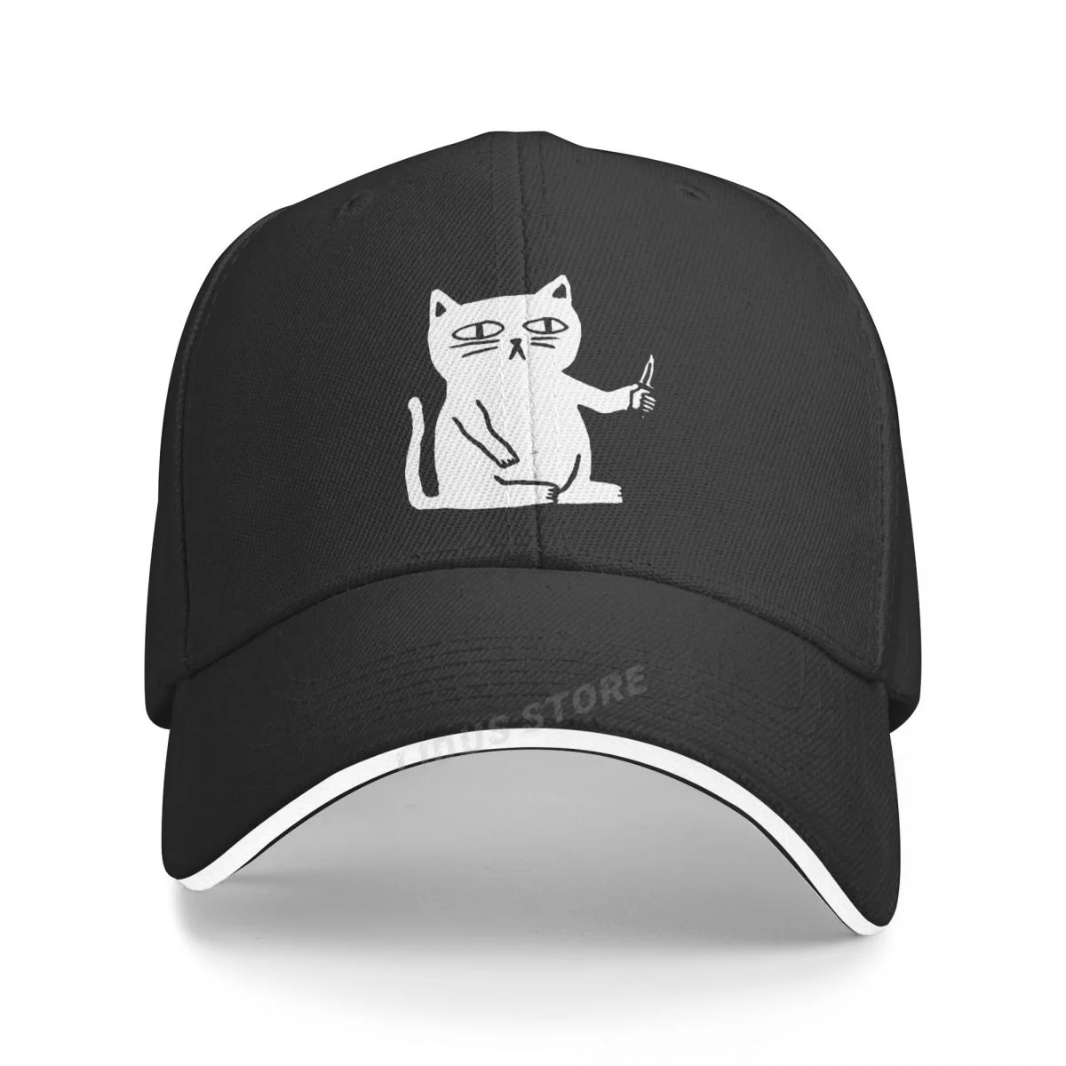

Cartoon Black Cat Print Baseball Cap Women Casual Fashion Harajuku Hat Animal Cat Men Women Hip Hop Hats Gorras