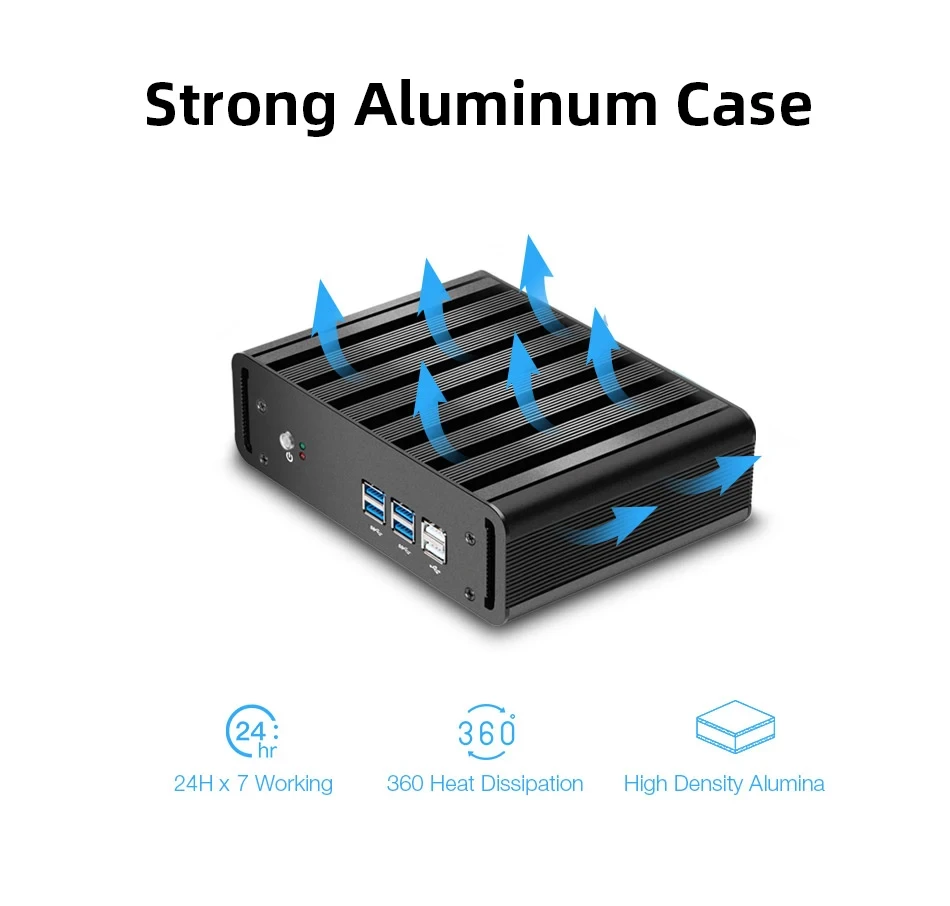 Helor Mini PC with Inter Core i7-5500U Borebone Kit Support Linux WiFi 8xUSB Compact Computer for Industrial Win10 Pro Ready