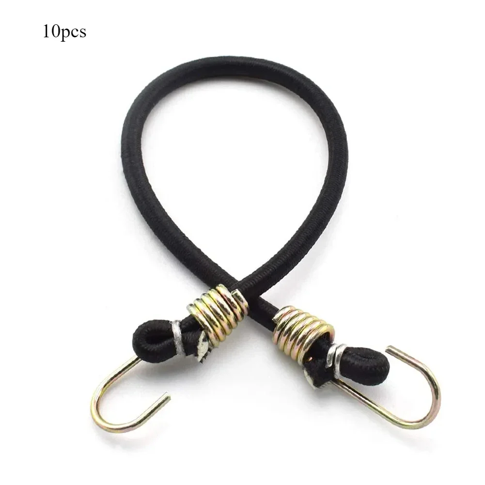 10 szt. Wytrzymałych elastycznych linek bungee z karabińczykiem, linki do bagażu 30 cm, linki do pakowania bagażu, akcesoria kempingowe — zdjęcie 6
