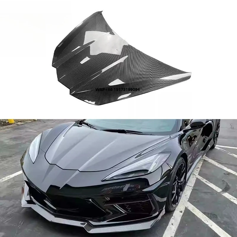 

OE Style Carbon Fiber Front Hood for Corvette C8 2020+ Engine Cover Bonnet Car Auto Parts Accessories Body Kit