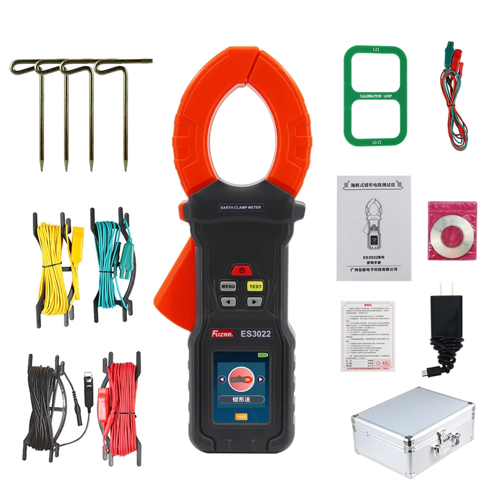 ES3022 ES3022E ES3022F Loop Resistance Tester Single Clamp Ground Impedance Meter Leakage Current Voltage Detector 0-30KΩ