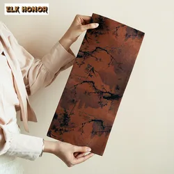 Chinese Plum Bamboo Watered Gauze Tea Table Mats Rectangular Waterproof Drink Coaster Dinner Table Cloth Mat for Tea Decoration