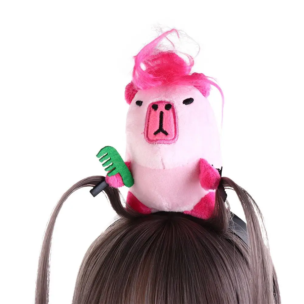 Cute Plush Capybara Headband Korean Style Ugly Doll Funny Hair Hoop Hairbands Headpiece Cartoon Hair Hoop Cosplay