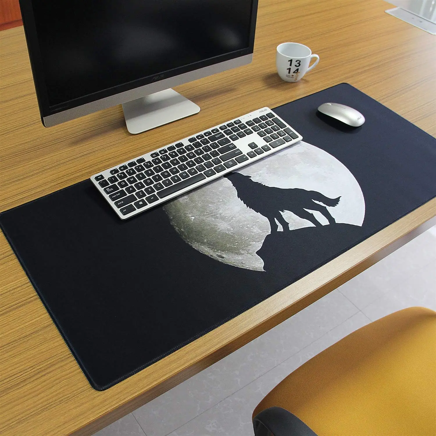 

Extra Large Extended Gaming Desk Mat Non-Slip Rubber Pads Stitched Edges Mouse Pad 35.4 x 15.7 inch for Laptop Computer Office