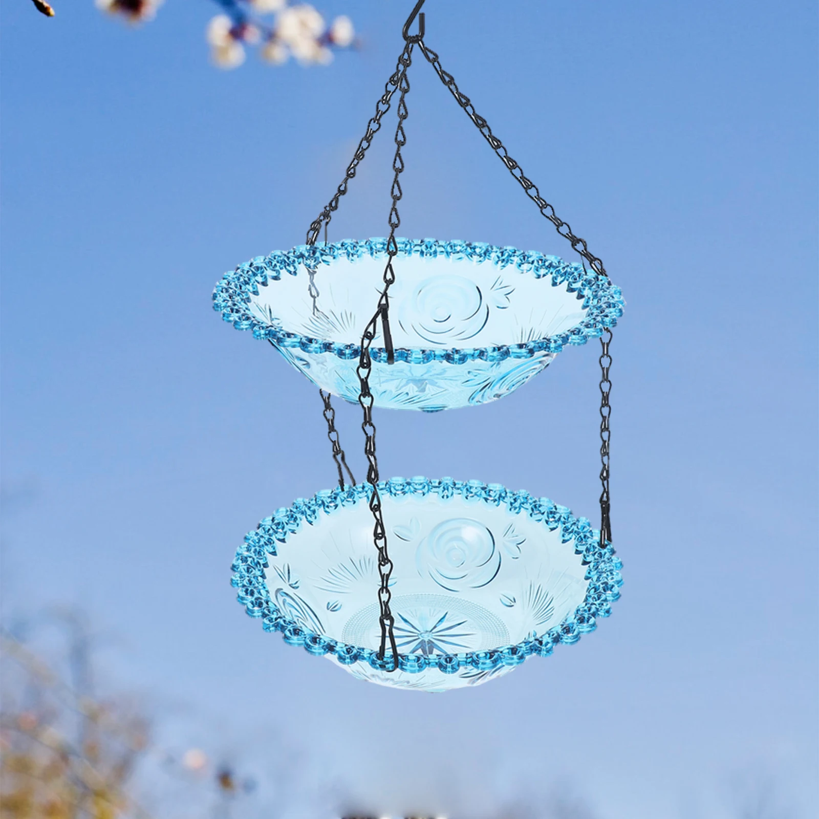 

Hummingbird Feeder Hanging Bird Bath Outdoor Garden Decor Iron PP Material Easy Clean Detachable Patio Porch Balcony