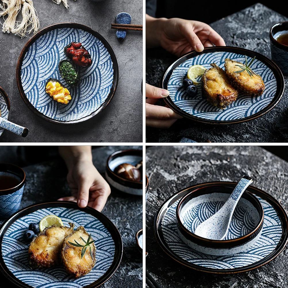 

Ceramic Tableware Food Serving Dish Dining Dessert Storage Plate Salad Dinner Plates