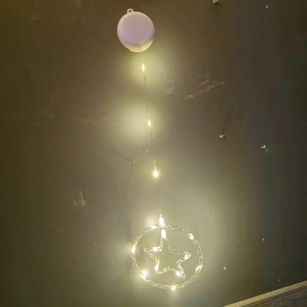 2 قطعة مصباح كوب شفط على شكل نجمة قمر دائرية شفافة، مدعوم ببطاريات 3AA (باستثناء)، يستخدم لتزيين الحفلات والغرفة والرمضان