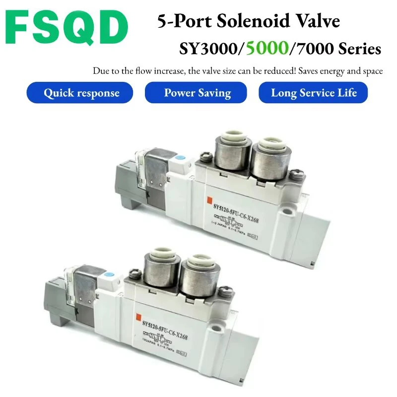 

SY5120-5FU 5FUD 5FUE-01 C4 C6 C8-C6P-X268 5 Port Solenoid Valve Pneumatic element SY5000 Series Pneumatic tool