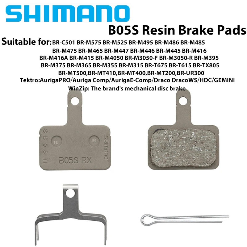 Shimano B01S B03S B05S Pastilhas de freio de resina MT200 TX805 M375 M365 M485 M445 M446 M395 M355 M575 M475 M416 M396 M525 M465 Pastilhas de freio