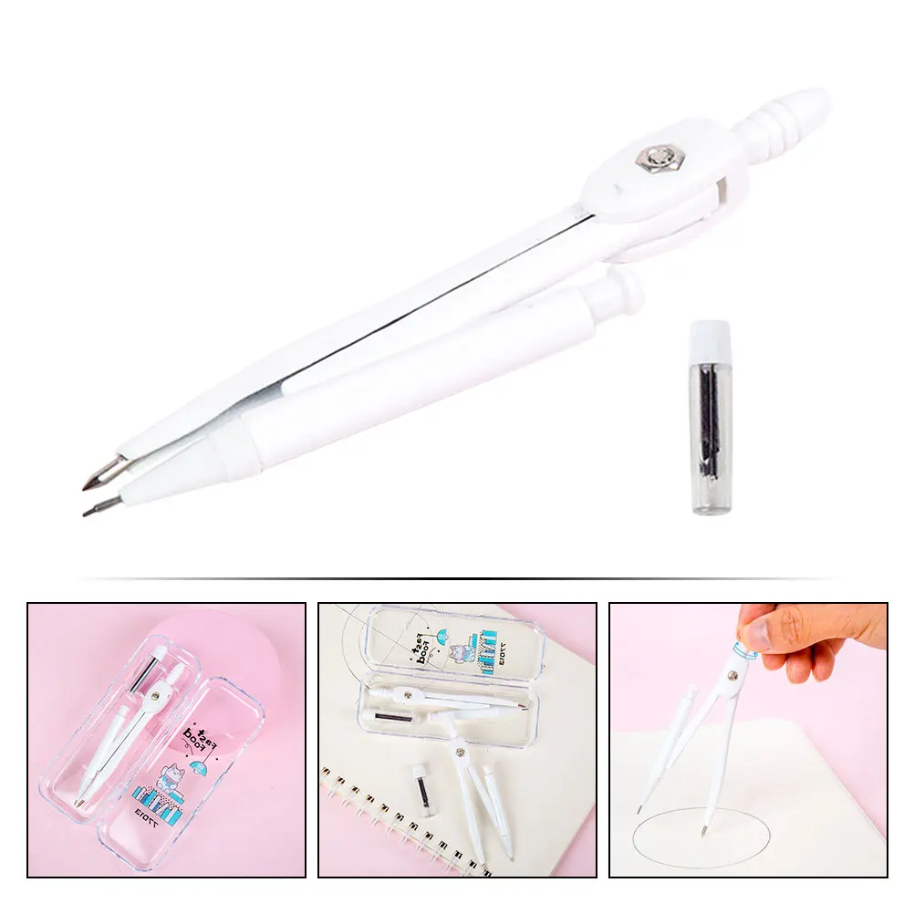 

Portable Math Geometry Compasses Ruler Tools Kit Drawing Circles Woodworking Pencil Student Lightweight Compact Sturdy Metal