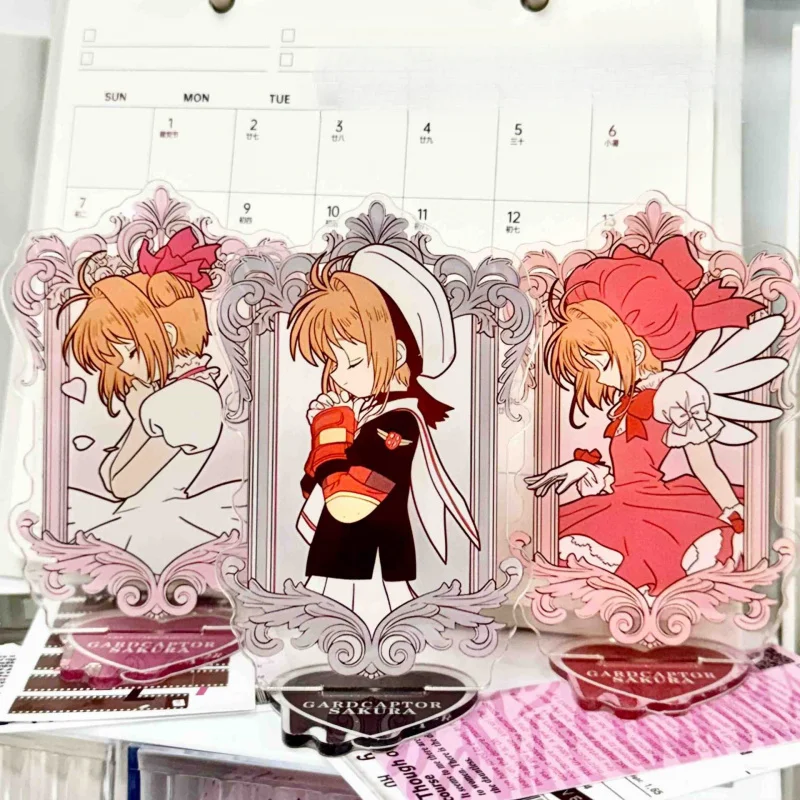 Japan Anime Figure Stand Card Captor CLAMP Sakura Cute Model Desk Car Decoration Birthday Fans