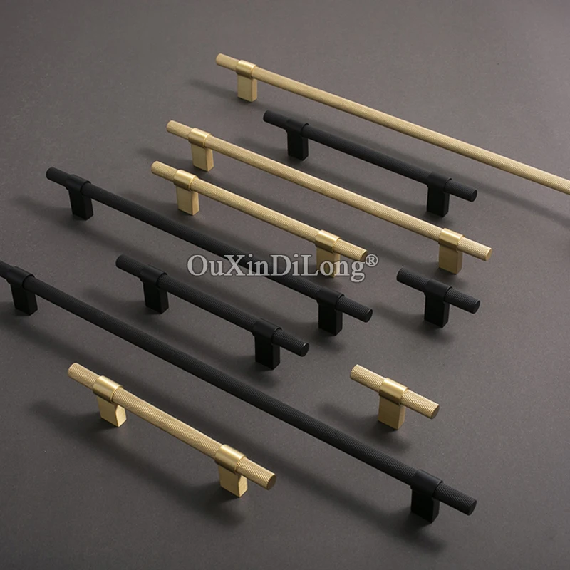 European 8PCS Solid Brass Knurled Furniture Pulls Handles Drawer Knobs Cupboard Wardrobe Closet Dresser Cabinet Door Pulls Pens