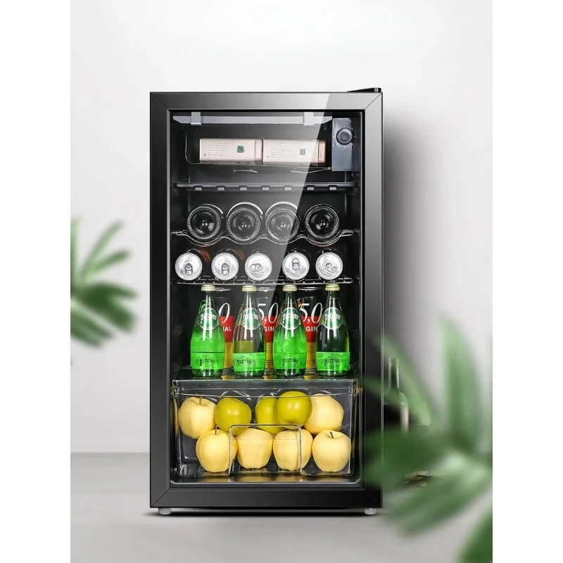 

Ice Bar Small Single Door Small Refrigerator Transparent Beverage Fresh Tea Wine Refrigerator