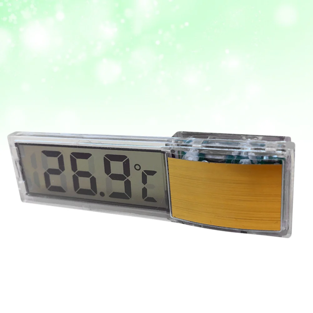 

3D LED Fish Tank Thermometer Golden Plastic Aquarium Waterproof Sucker Type Measuring Tool Accurate Temperature