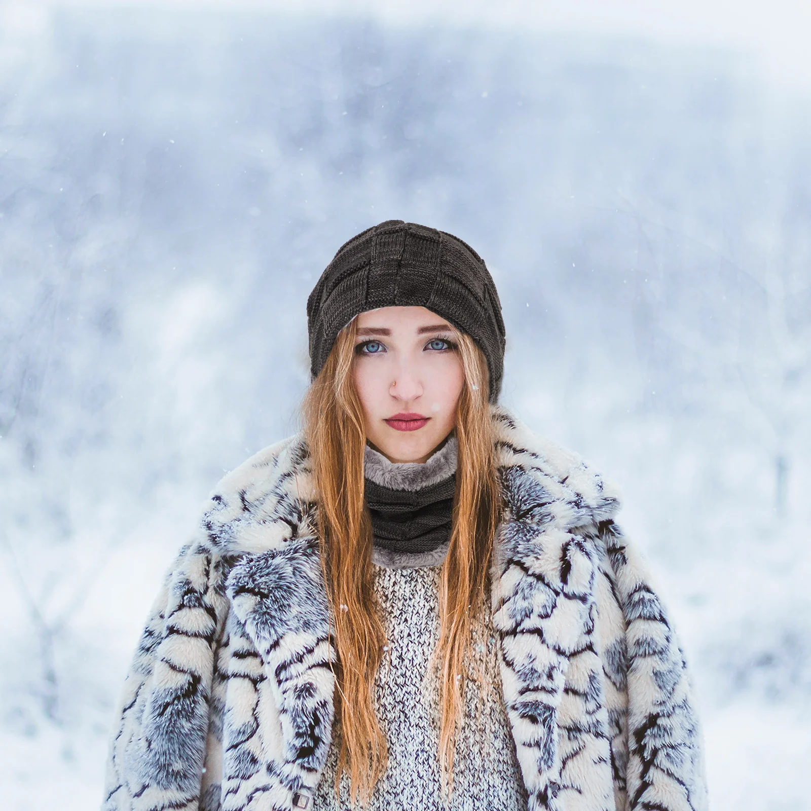 1 مجموعة الشتاء قبعة منديل مجموعة في الهواء الطلق الدافئة حفظ الرياح واقية الباردة واقية محبوك منديل مقاومة البرد مهرجان هدية