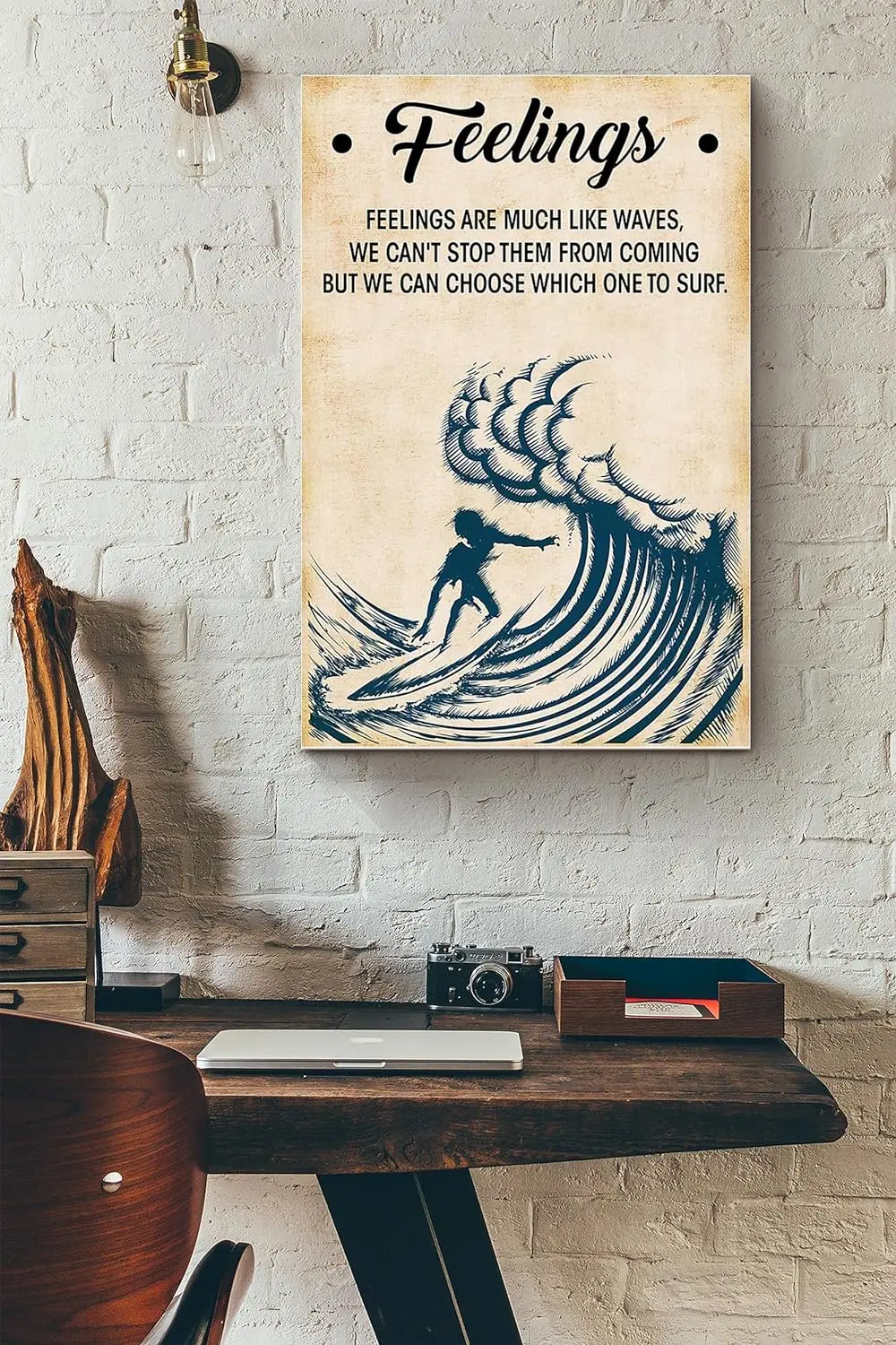 Surfing \u2013 Feelings Are Much Like Waves Retro Metal Tin Sign Vintage Aluminum Sign For Home Decor Room Metal Decor