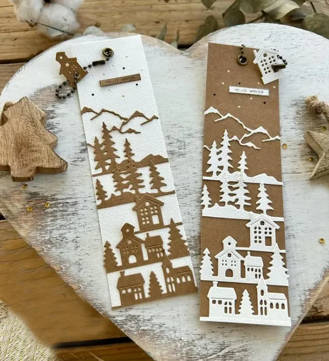 جديد الحرفية المعادن قطع يموت قطع يموت العفن شجرة منزل حافة الجانب سجل القصاصات ورقة كرافت سكين قالب شفرة لكمة الإستنسل يموت