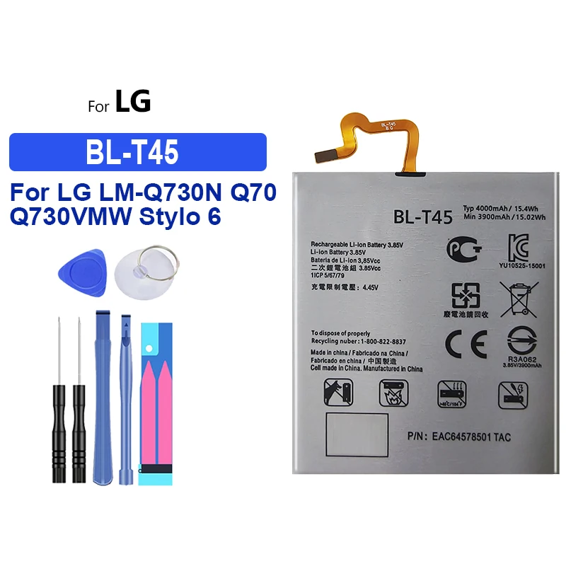 BL-T45 Battery 4000Mah For LG LM-Q730N Q70 Q730VMW Stylo 6 EAC64578501 Mobile Phone Bateria