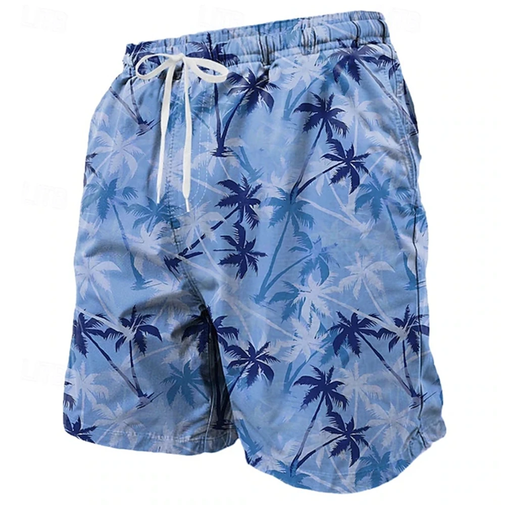 

Men's Coconut Tree Gradient Color Tropical Plants Swim Shorts Board Shorts Swimming Trunks Mid Waist Hawaiian Designer Clothing