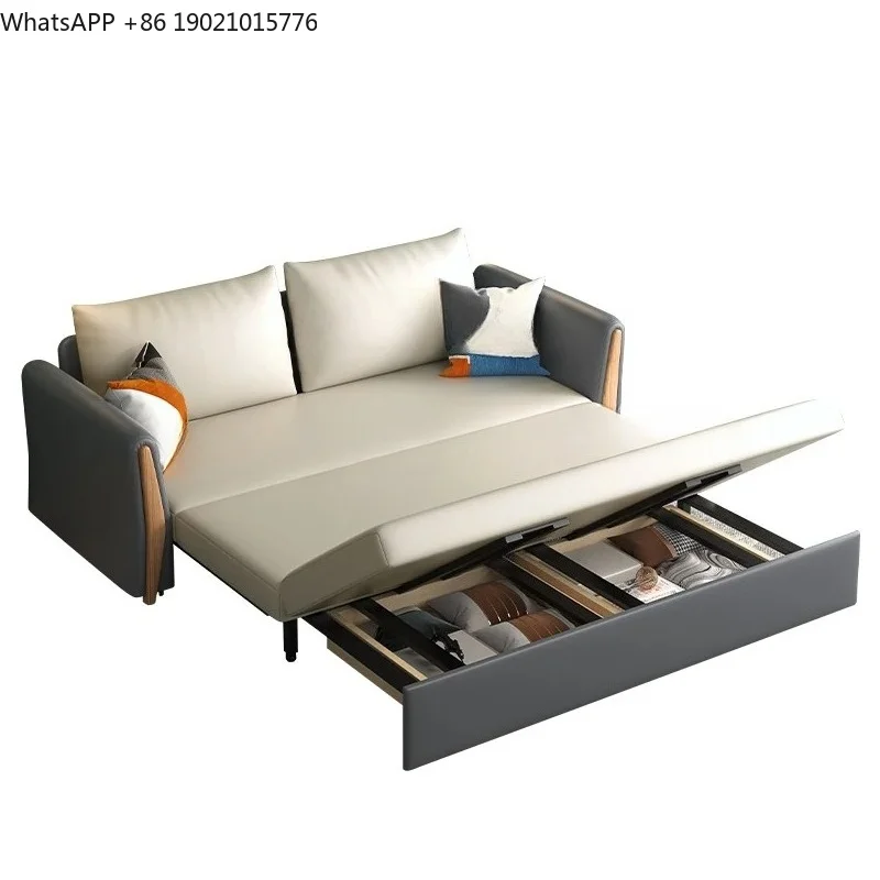 

light luxury multi-functional sofa bed, folding dual-purpose, retractable tatami mat sliding bed