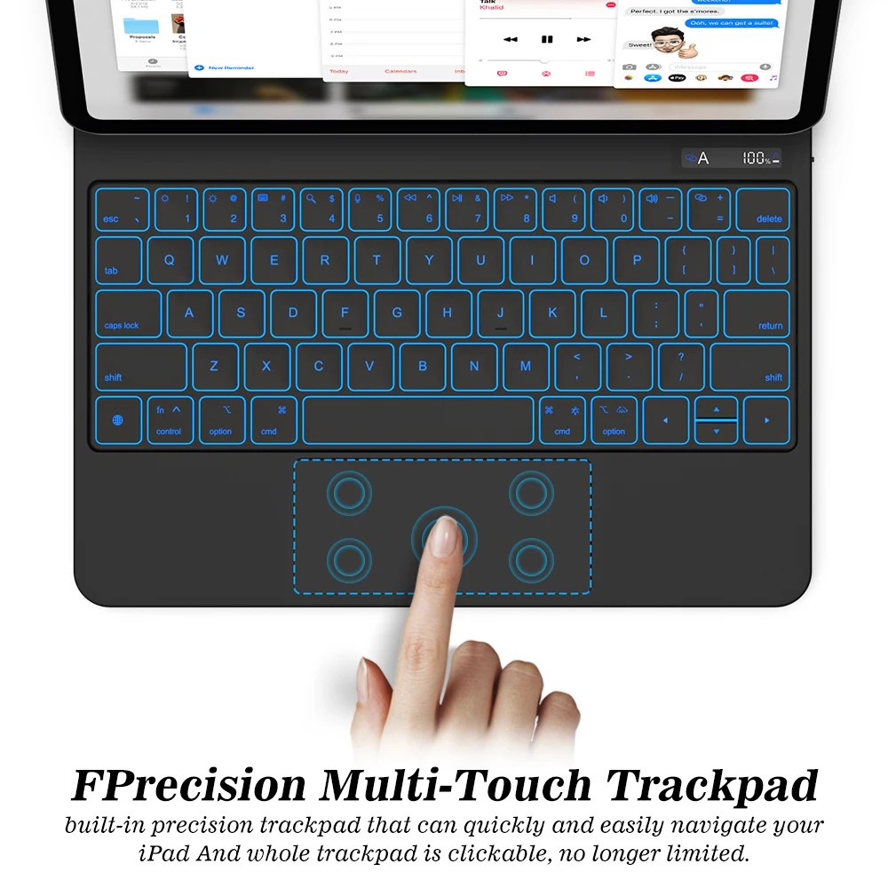 Imagem -03 - Teclado Mágico para Ipad Pro Display Lcd Case Magnético Teclado Flutuante Multi-touch Gk04 12.9 5th 4th 3rd