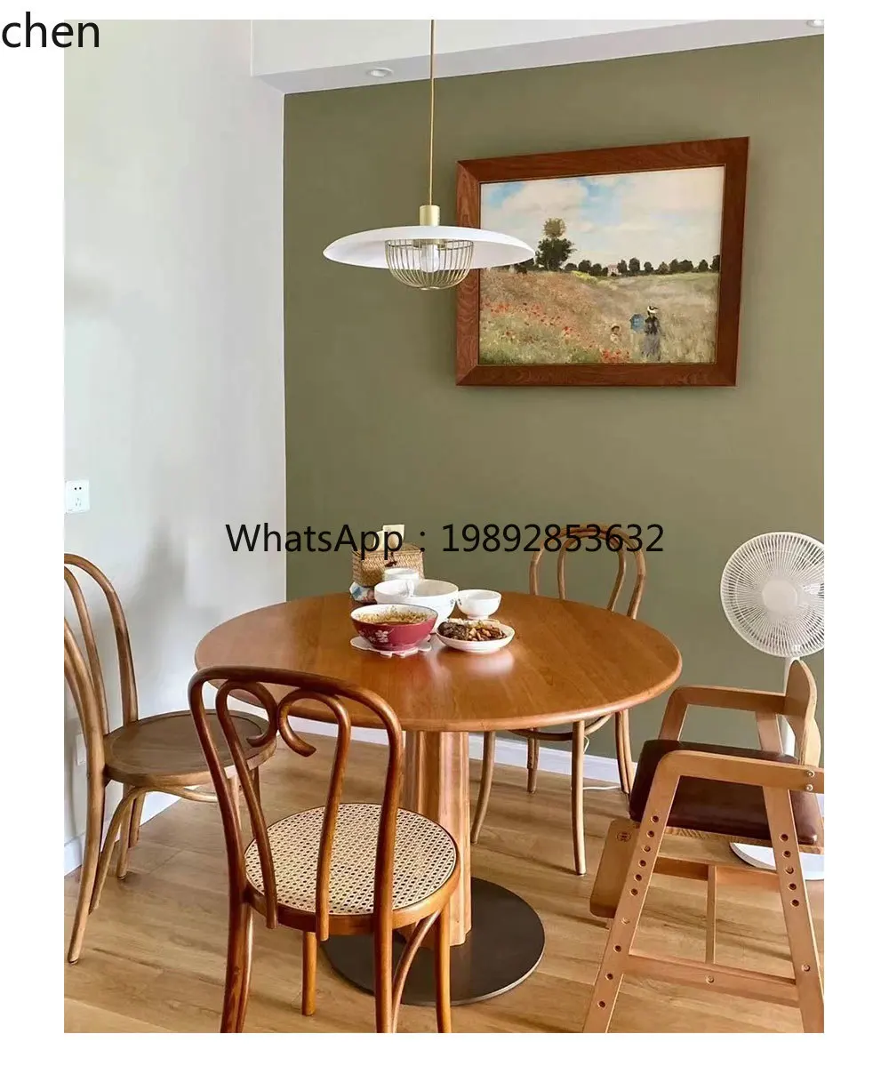 dining chair beech solid wood medieval retro casual chair