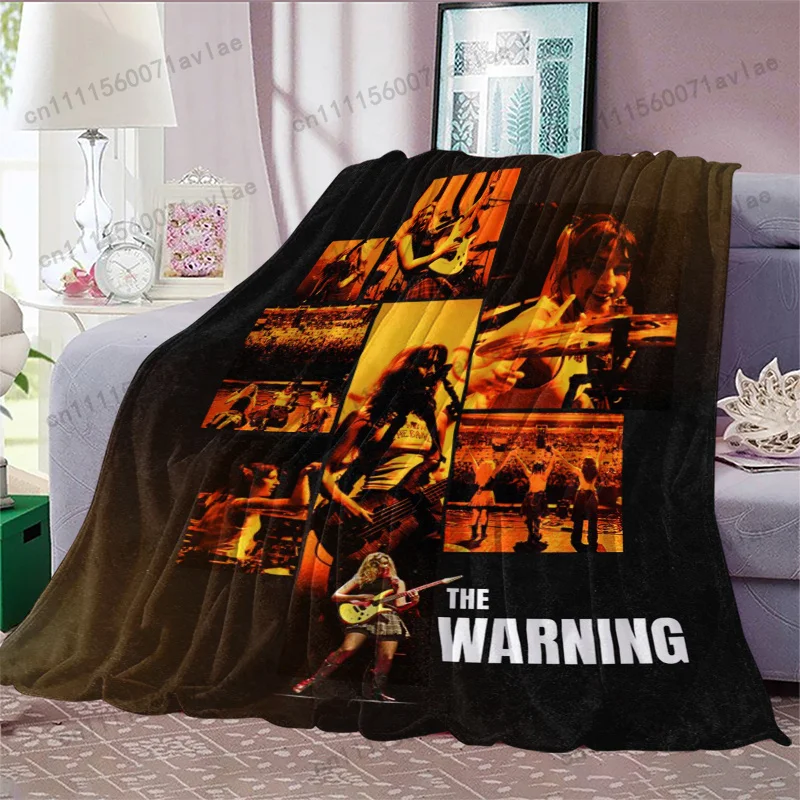 Customize 1pc 230GSM High-Definition Printed Blanket Featuring The Mexican Rock Band The Warning, a Comfortable Shawl Blanket Su