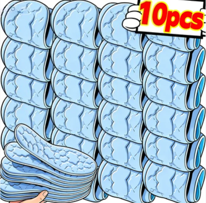 Summer Cooling Shoe Insoles Ice Silk Breathable Soft Foam Cushion Massage Beads Anti Fatigue Trim To Fit for Sneakers Hiking