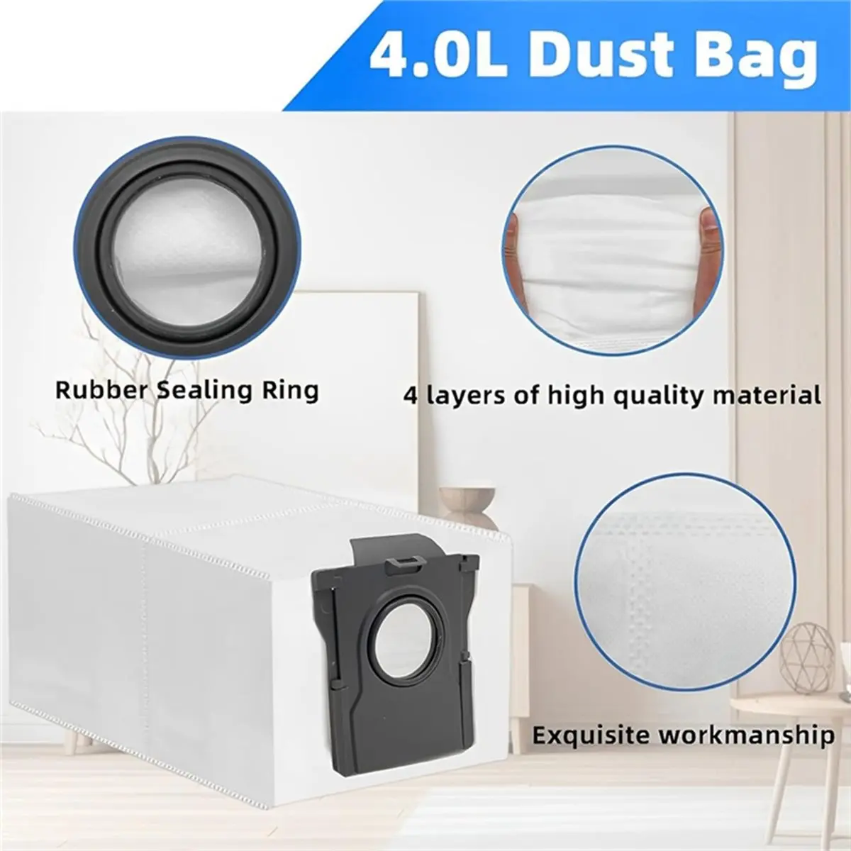 

Аксессуары для пылесоса D10 Plus Gen 2/RLD32GD: основная и боковые щетки, фильтры, мешки для сбора пыли большой емкости.