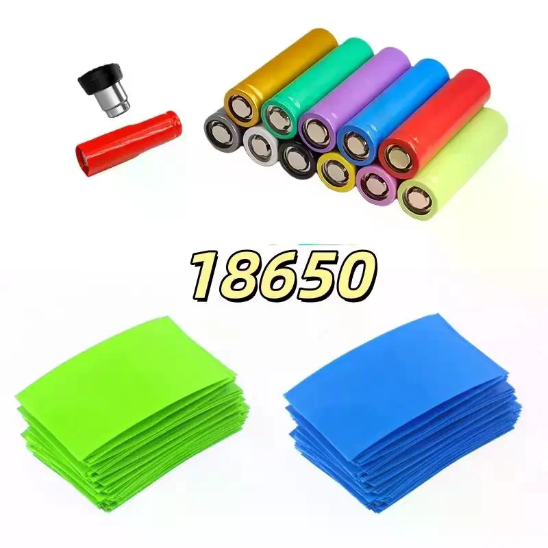 100Pcs Self-Attachable Insulating PVC Heat Shrink Tubing Wrap for 18650 Lithium Batteries Kit