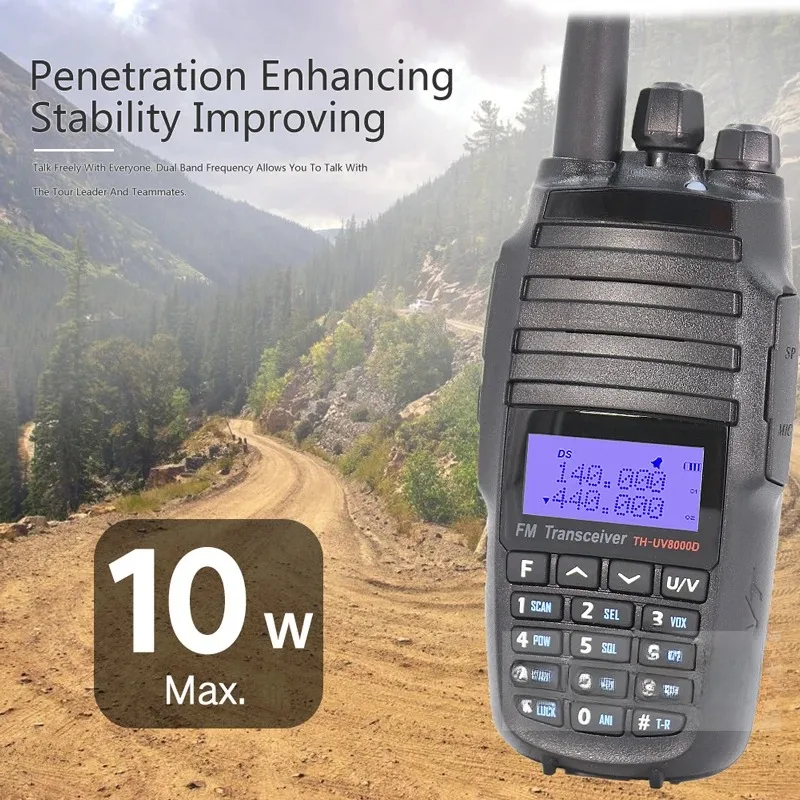 3800mAh UV8000D for TYT Walkie Talkie 5 KM Dual Band VHF UHF10W Radio Comunicador 5km Cross-band Repeater Function tyt radio