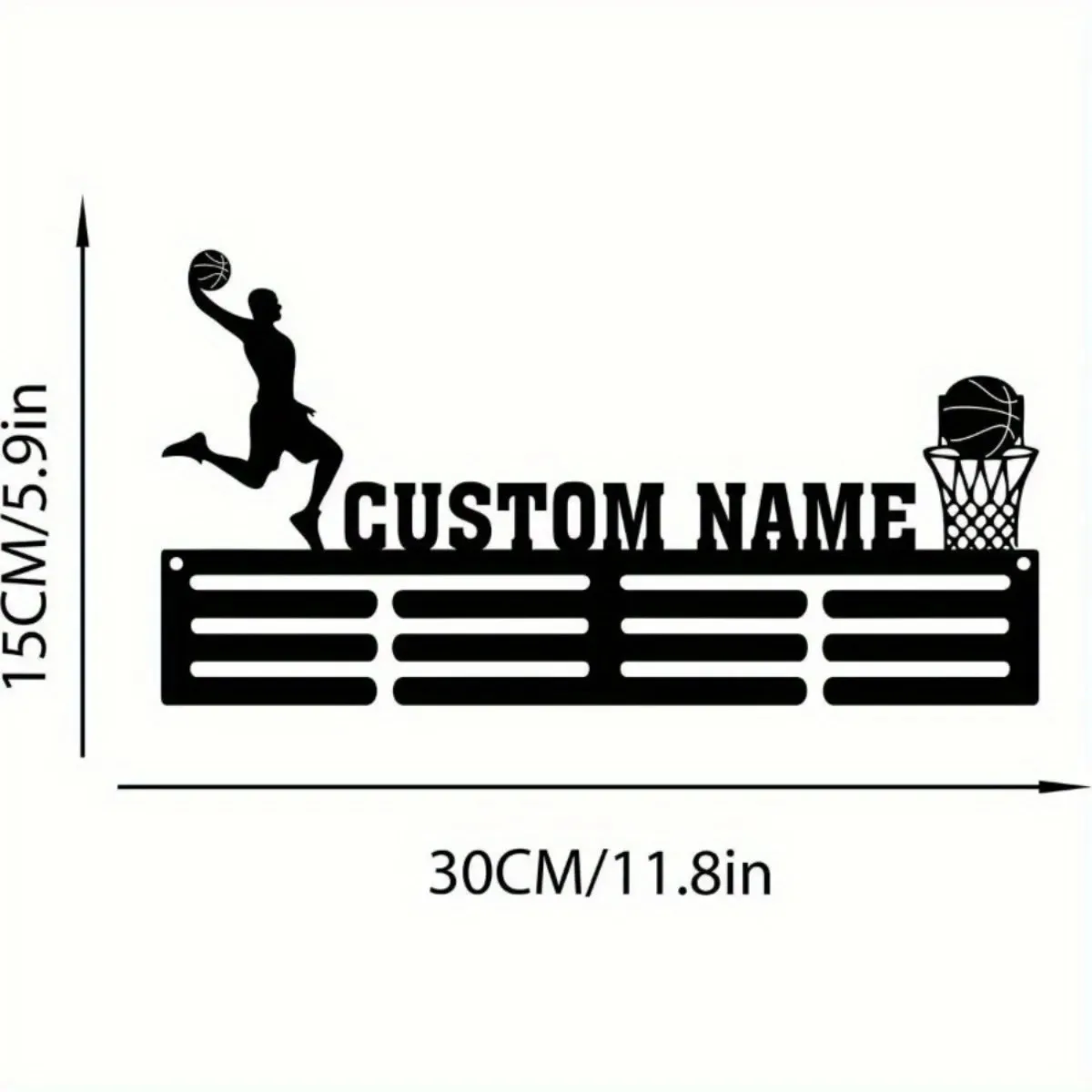 Custom Metal Medal Holder for Basketball Prodigies - Handcrafted Home Decor, Outstanding Housewarming Gift
