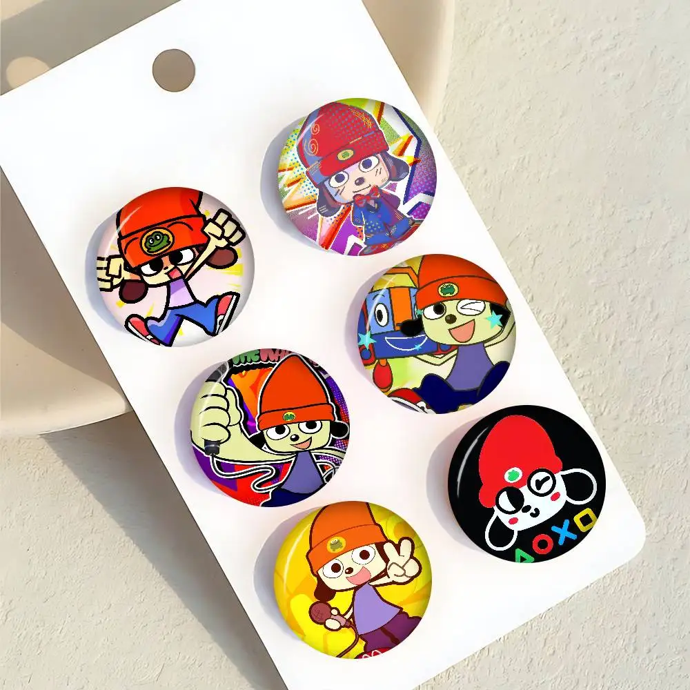 Music Game P-PaRappa the Rapper  Soft Button Pin Round Metal Badge Lapel Pin Parts Gift Friends Kid Jewelry