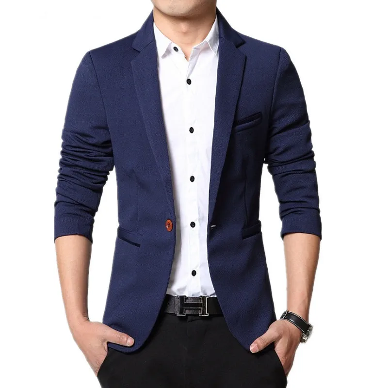 

Men Slim fit New Fashion Blazer Suit Jacket Black Blue Red Male Blazers Mens Coat Wedding Dress Formal Clothes
