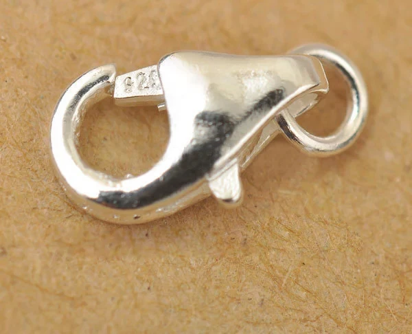 50PCS 925 Sterling Silver Jewelry Accessories Findings 925 Stamp DIY Multipurpose Lobster Clasp Fasteners with Opening Jump Ring