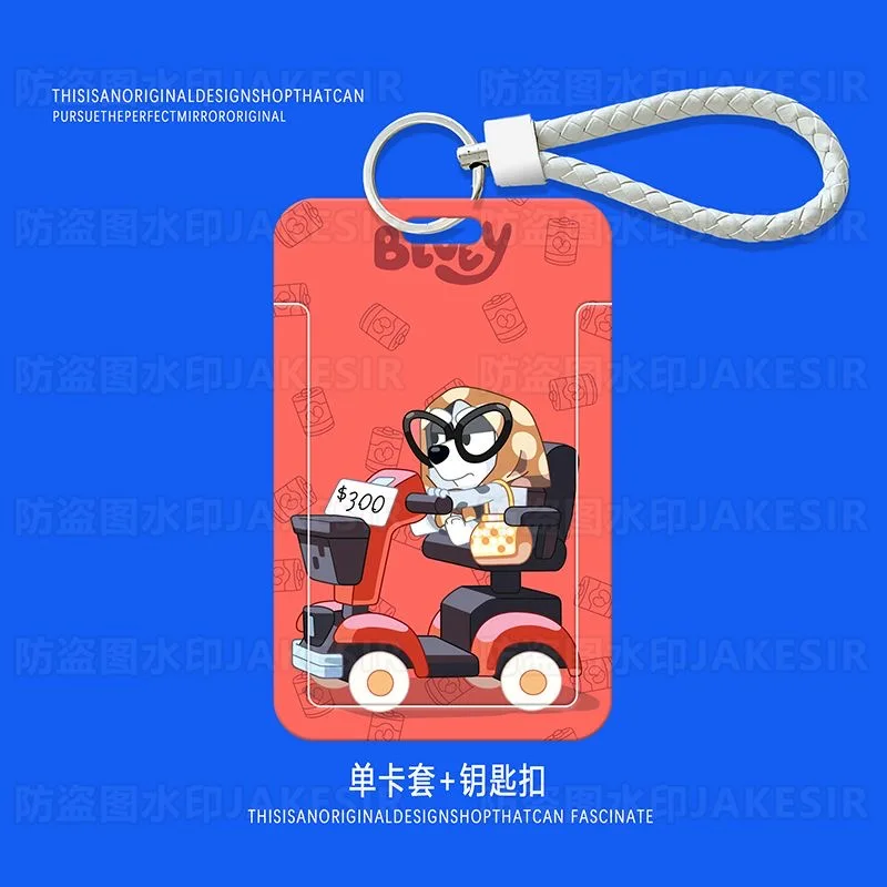 Bluey Card Holder Bingo Cartoon Student Meal Card Bus Card Slider Card Holder ID Protective Cover Access Control Campus Card Bag