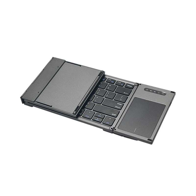 Imagem -03 - Dobrável Mini Teclado sem Fio Bluetooth Inglês Russo Espanhol Árabe Hebraico Português com Touchpad para Windows Android Ios