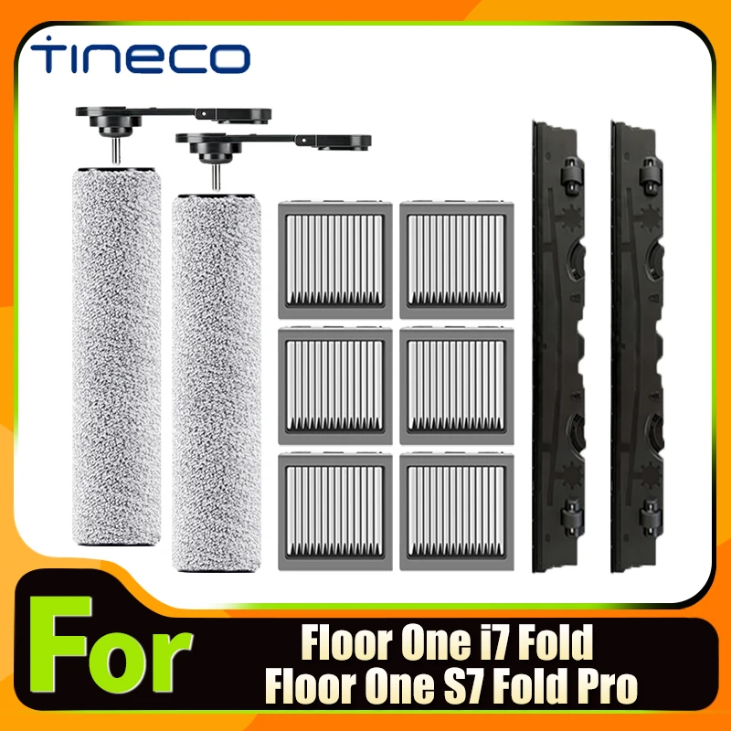 Original Accessories For Tineco Floor One S7 Fold Pro / i7 Fold Wet Dry Vacuum Cleaner Brush Roller Hepa Filter Spare Parts