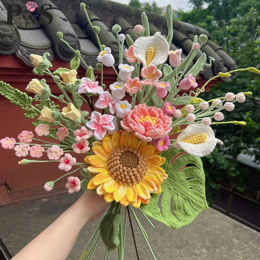 Buket Bunga Rajut Mewah Buatan - Home Decor Tulip ulasan dan harga