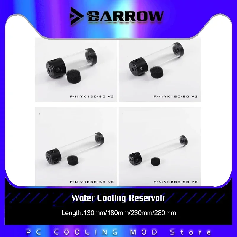 Barrow Water Cooling Reservoir Water Tank 130mm/180mm/230mm/280mm Length 50mm Diameter YK-50 V2