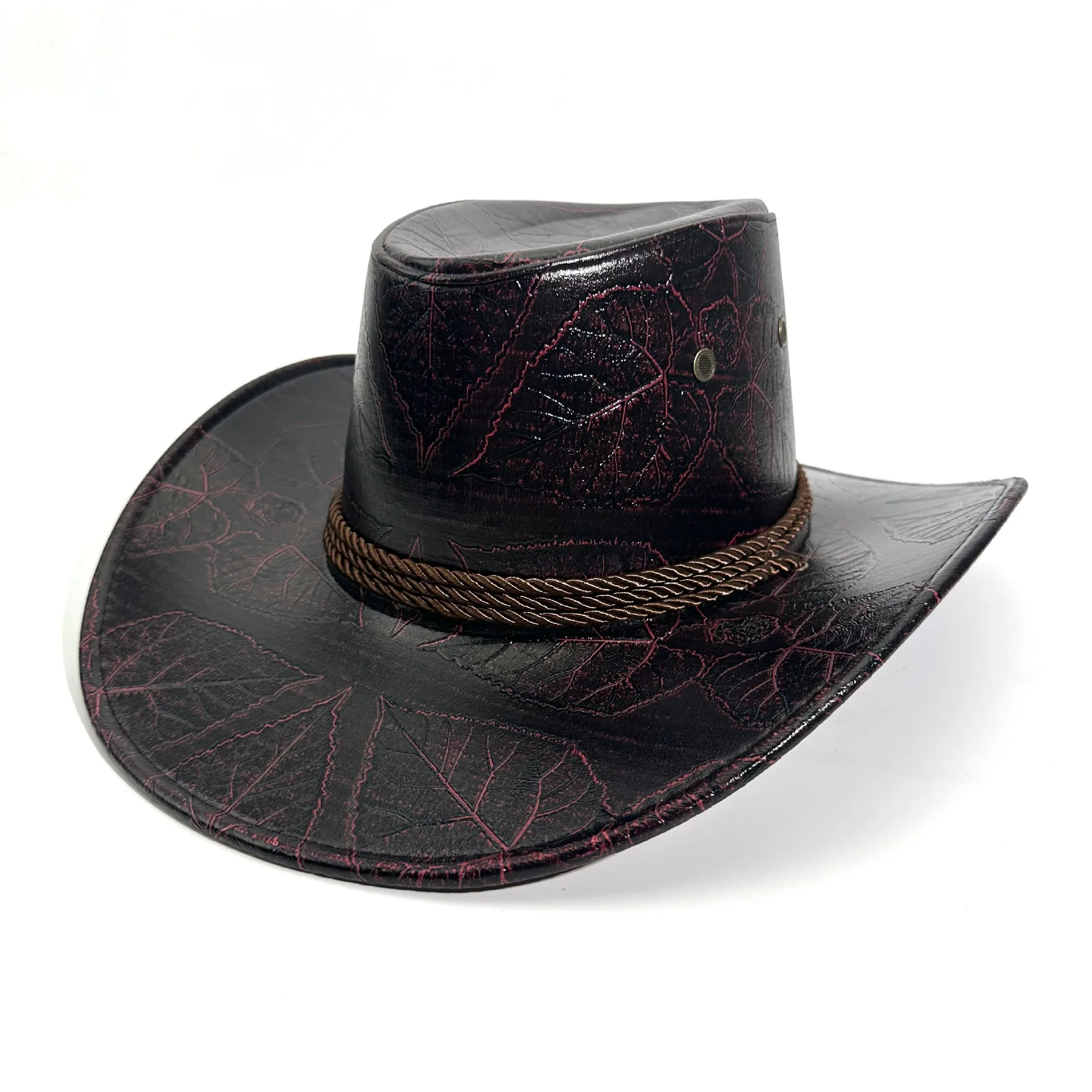 

New Men's and Women's Leaf Western Cowboy Spring and Autumn Outdoor Holiday Mountaineering Versatile Shade Retro Knight Hat