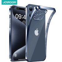 Joyroom Plating Case For iPhone 15 14 13 ProMax Full Lens Cover Protection Anti-fall Soft TPU Clear Case For iPhone 14 Pro Case