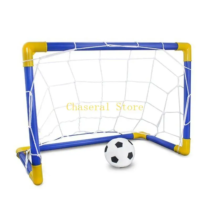 E7CE Portable Soccer Ball Goal Set Indoor Yard Sports Game Football Net Inflatable Ball with Parent-Child Toy Kids Gift