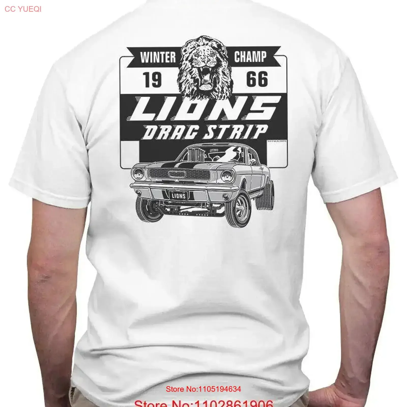 Lions Drag Strip 66 Winter Champ T Shirt vintage Washed Top For Everyday Wear Casual streetwear Stylish Breathable Stretched