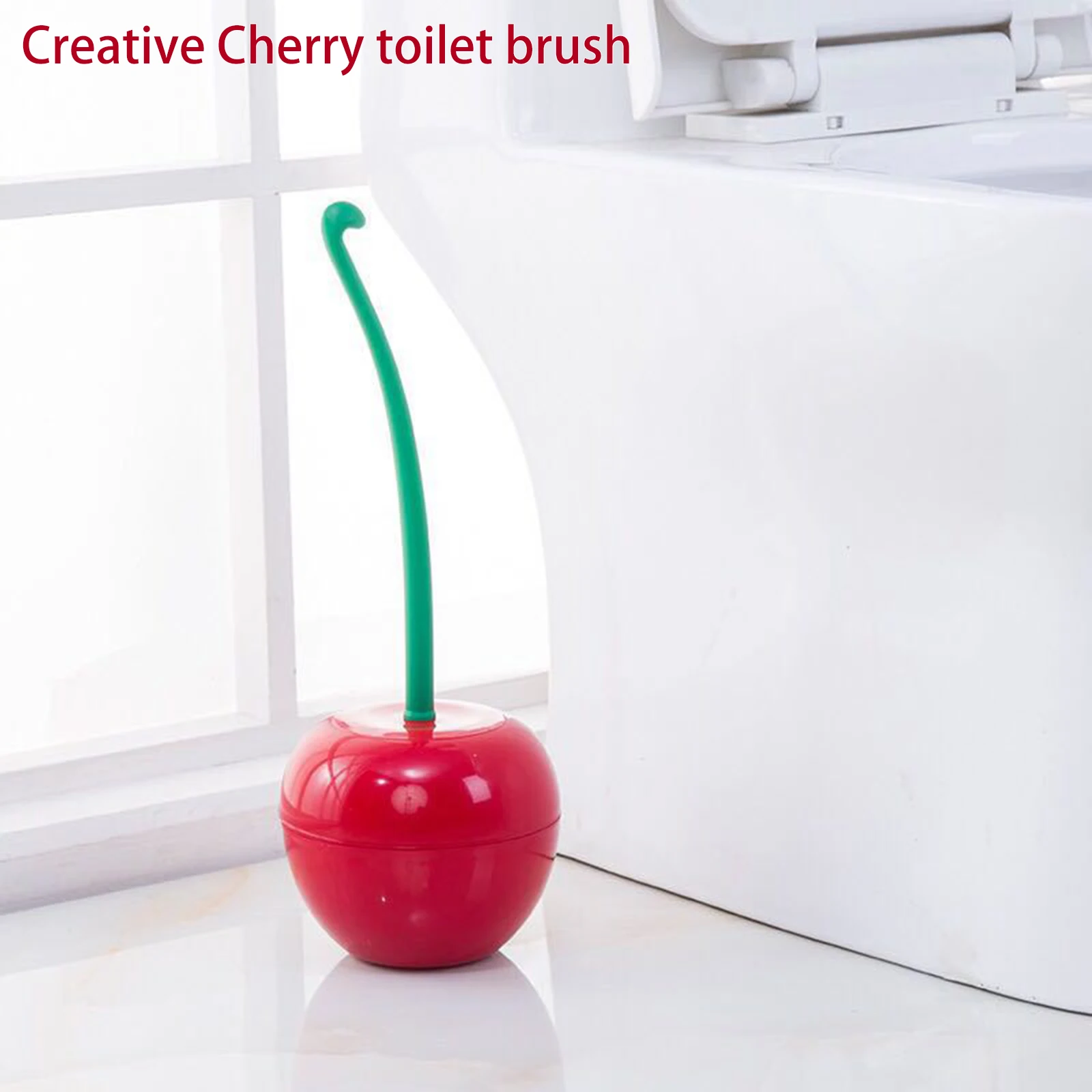 Creative Toilet Brush Creative Lovely Cherry Shape Lavatory Toilet Brush Holder Set Toilet Holder Bathroom Accessories-New