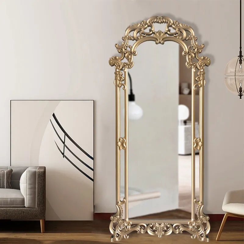 

Standing Luxury Decorative Mirrors Nordic Big Living Room Mirrors Full Body Gold Long Princess Espejos De Piso Home Decorations