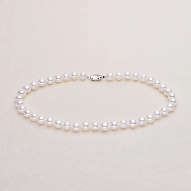 Charming 10-11mm White Natural Sea Pearl Jewelry Free Shipping for Women,Pearl Necklace Fashion Jewelry 925 Sterling Silver