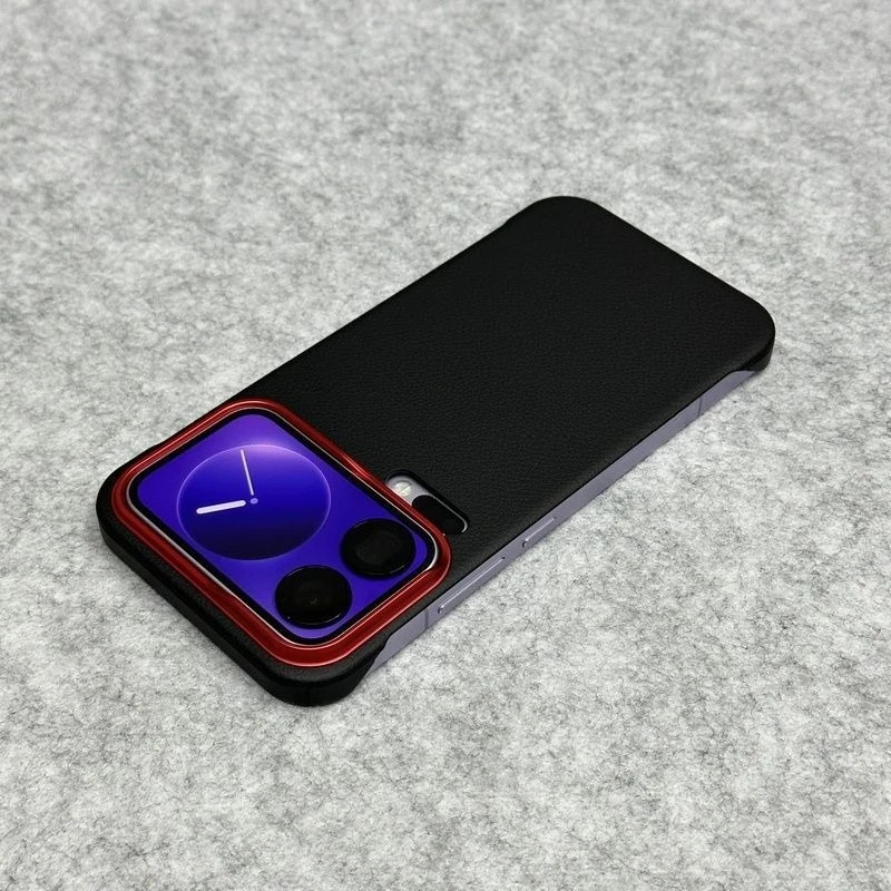 

Case For Xiaomi 17 Pro Max Luxury Thin Frameless Lychee-textured Leather Cover For Xiaomi 17 Pro Max Shockproof Bumper Funda