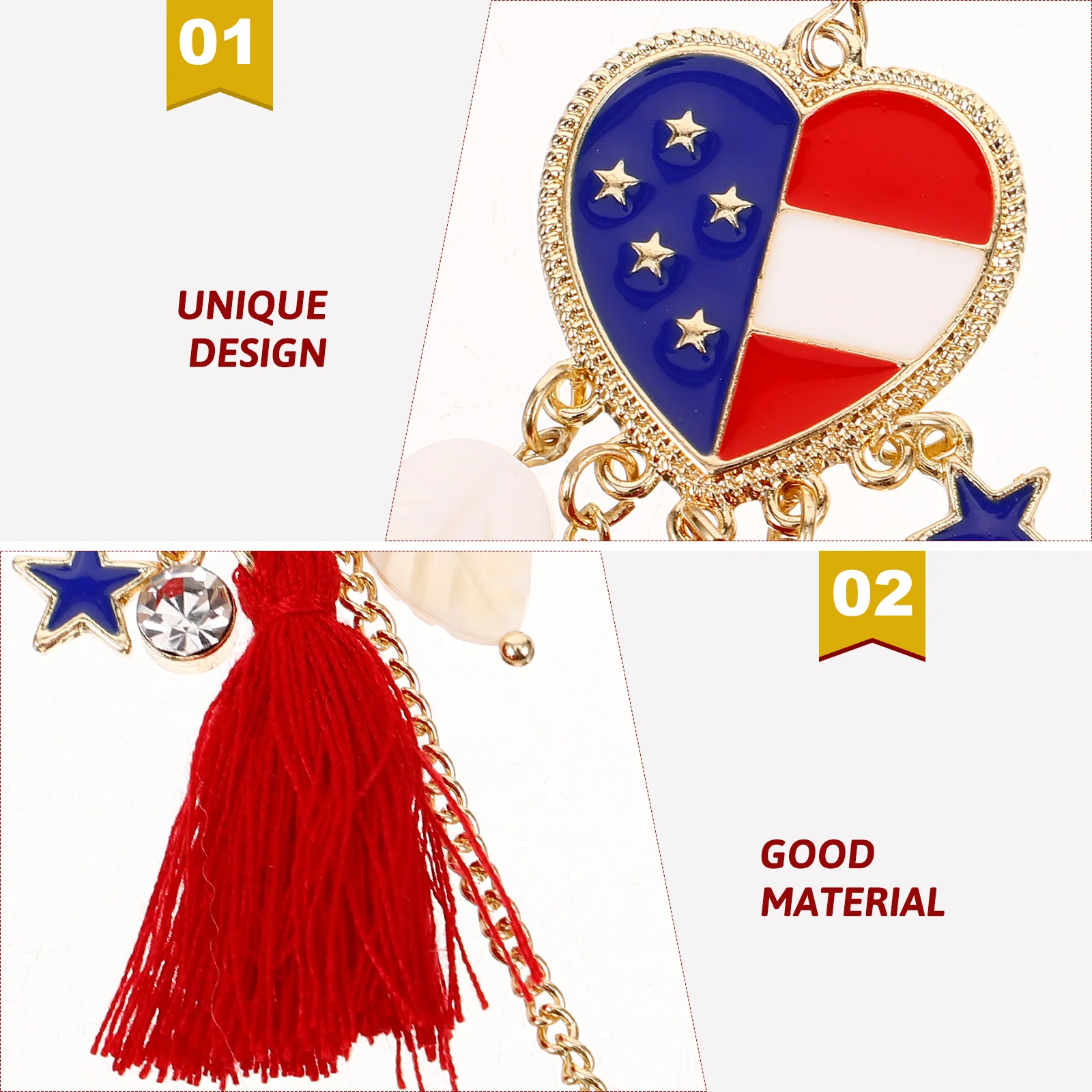 

1 Pair 4Th Of July Dangle Patriotic American Flag For Women Delicate Fashion Lightweight Statement Party Wedding Gift Costume